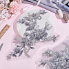 Flower Polyester Embroidery Sew on Appliques PATC-WH0020-33B-4