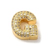 Brass Micro Pave Clear Cubic Zirconia Charms ZIRC-C009-01G-G-1