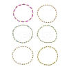 6Pcs Dyed Natural Freshwater Shell & Glass Pearl & Seed Beads Stretch Bracelets Set for Women BJEW-MZ00347-3