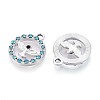 Rack Plating Alloy Rhinestone Pendants PALLOY-T091-22C-G-1-2