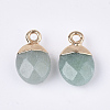 Electroplate Natural Green Aventurine Charms G-S344-09J-2
