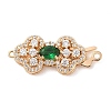 Brass Micro Pave Clear Cubic Zirconia Glass Hook and S-Hook Clasps KK-S388-24G-1