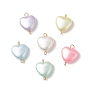 Opaque Acrylic Heart Links Connector Charms PALLOY-JF04282-01-1