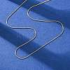 1MM 304 Stainless Steel Round Snake Chain Necklaces NJEW-T016-27G-2