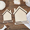 2Pcs 2 Styles House Shaped Wood Embroidery Display Card Holders ODIS-FH0001-19-4