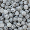 3Strands Baking Paint Glass Round Bead Strands DGLA-LT0001-02B-1