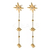 304 Stainless Steel Crystal Rhinestone Star Dangle Stud Earring EJEW-G451-04G-2