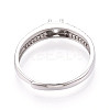 Rhodium Plated 925 Sterling Silver Micro Pave Cubic Zirconia Engagement Solitaire Adjustable Ring Settings STER-T008-15P-3