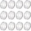 12Pcs Stainless Steel Grooved Finger Ring Settings STAS-UN0038-94C-1