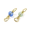 Faceted Glass Connector Charms KK-D044-03G-3