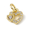 Brass Micro Pave Clear Cubic Zirconia Charms ZIRC-F132-97G-1