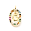 Brass Micro Pave Cubic Zirconia Pendants ZIRC-P123-01G-G02-1