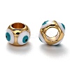 Brass European Enamel Beads LS-KK-B028-25G-C-2