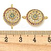 Rack Plating Brass Pave Cubic Zirconia Wheel Connector Charms KK-Z063-28G-02-3
