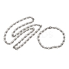 304 Stainless Steel Link Chain Bracelet & Necklace Jewelry Sets SJEW-L199-12P-4