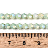 Anti-Tarnish Electroplate Bicone Glass Beads Strands X-EGLA-T021-4mm-16-09-4