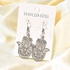 304 Stainless Steel Dangle Earrings EJEW-R015-01P-03-3