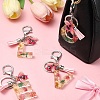 Resin & Acrylic & Faux Suede Tassel Keychain KEYC-YW00125-01-5