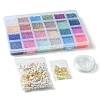 DIY Round Glass Seed Beads & Alloy Charms Bracelet Making Kits DIY-FS0007-19-6