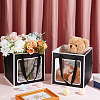 Square Paper Gift Tote Bags with Plastic Visible Window ABAG-WH0051-10B-4