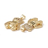 Brass Micro Pave Cubic Zirconia Pendants KK-B061-20G-01-3
