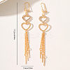 Elegant European Style Brass Heart Tassel Hoop Earrings UN2396-4