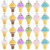 24Pcs 6 Colors Opaque Resin Imitation Food Pendants RESI-SC0002-85-1