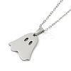 Halloween Series 202 Stainless Steel Cable Chain Ghost Pendant Necklaces NJEW-S005-01P-C-1