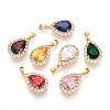 Brass Micro Pave Cubic Zirconia Pendants KK-N272-01G-M-1