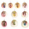 10Pcs 10 Colors Shell & Alloy Glass Angel Big Pendants PALLOY-CJ00051-1