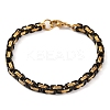 201 Stainless Steel Byzantine Chain Bracelets BJEW-B078-62G-1