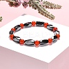 Round Natural Carnelian Stretch Bracelets X-BJEW-G072-13-5