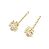 Rack Plating Brass Cubic Zirconia Stud Earrings for Women EJEW-K245-16G-1