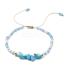 3Pcs 3 Style Natural Mixed Gemstone Chips & Glass Seed Braided Bead Bracelets Sets BJEW-JB09573-3