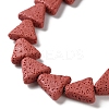 Triangle Dyed Natural Lava Rock Beads Strands G-O126-04A-12-3