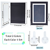 2 Sets 2 Colors Rectangle Wood Photo Frames with Hanging Hook DIY-GA0005-70-2