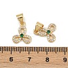 Brass Micro Pave Cubic Zirconia Charms KK-C132-04G-3