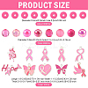 Breast Cancer Pink Awareness Ribbon Theme Alloy Enamel Pendants & Acrylic & Polymer Clay Beads Finding Kits DIY-YW0016-34-2