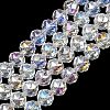Transparent Electroplate Glass Beads Strands EGLA-N002-34C-B01-1
