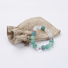 Natural Weathered Agate(Dyed) Beaded Stretch Bracelets BJEW-JB03556-4