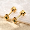 Ion Plating(IP) 304 Stainless Steel Carrot Stud Earrings EJEW-A118-20G-01-1