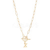 304 Stainless Steel Letter Pendant Necklaces NJEW-LP0001-52X-G-1