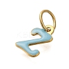 Ion Plating(IP) 304 Stainless Steel Enamel Alphabet Charms STAS-F308-02G-Z-2
