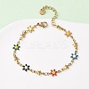 Flower & Star 304 Stainless Steel Link Bracelets for Women BJEW-F524-06B-G-1