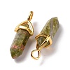 Natural Unakite Pointed Pendants G-K329-39G-3