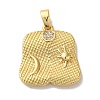 Rack Plating Brass Micro Pave Cubic Zirconia Pendants KK-U027-23G-1