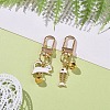 Cat & Fishbone Shape Alloy Enamel Charms Keychain KEYC-JKC00431-01-2