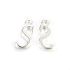 Silver Color Plated Alloy Letter Pendants PALLOY-J718-01S-S-1