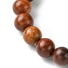 Unisex Natural Wood Beaded Stretch Bracelets BJEW-JB05463-01-2