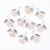 10Pcs Acrylic & Imitation Pearl Flower Angel Pendants PALLOY-YW00055-03-1